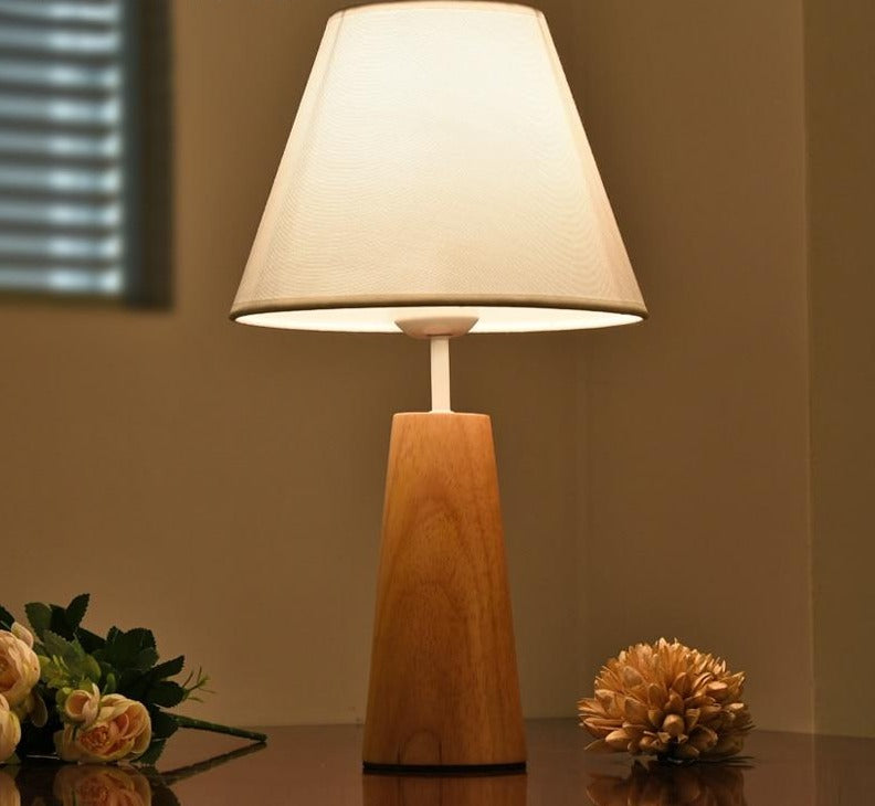 Indiana - Holzsockel-Tischlampe